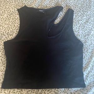 Solid Asymmetrical Sleeveless Crop Top